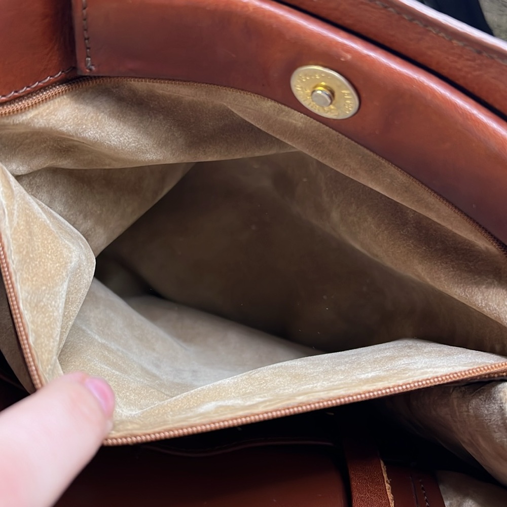 Brahmin Beige Woven Tote with Brown Leather Trim - Picture 13 of 16